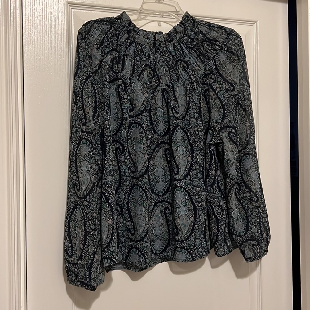 NWT J Crew Printed smocked top